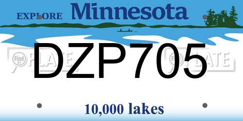DZP705 Minnesota License Plate