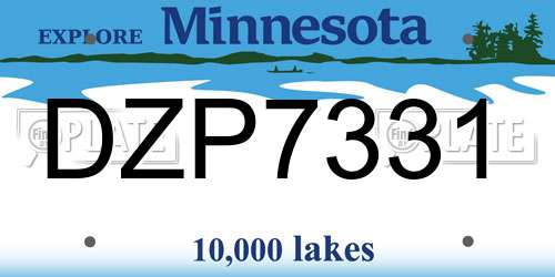 DZP7331 Minnesota License Plate