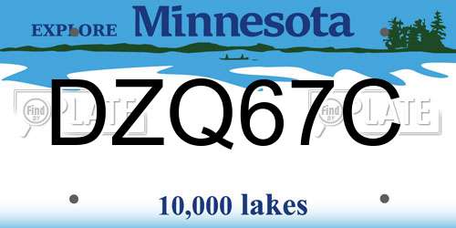 DZQ67C Minnesota License Plate