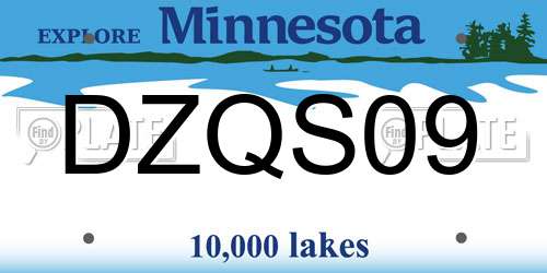 DZQS09 Minnesota License Plate