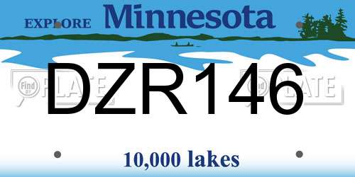 DZR146 Minnesota License Plate