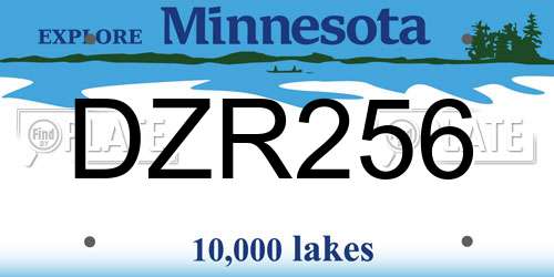 DZR256 Minnesota License Plate