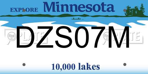 DZS07M Minnesota License Plate