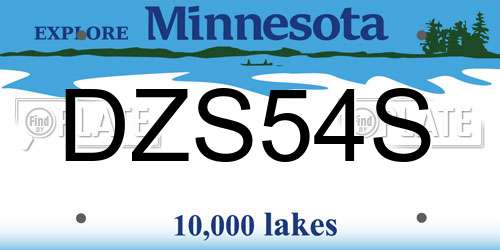 DZS54S Minnesota License Plate