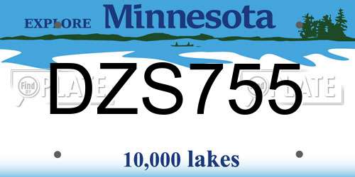 DZS755 Minnesota License Plate