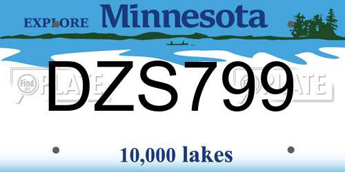 DZS799 Minnesota License Plate