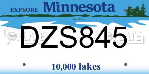DZS845 Minnesota License Plate