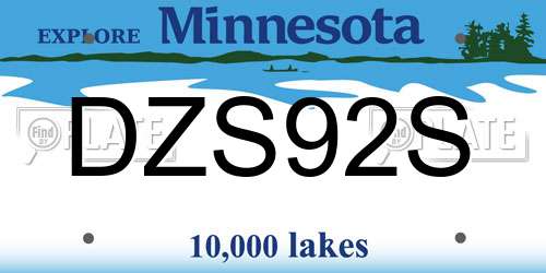 DZS92S Minnesota License Plate