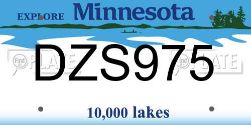 DZS975 Minnesota License Plate
