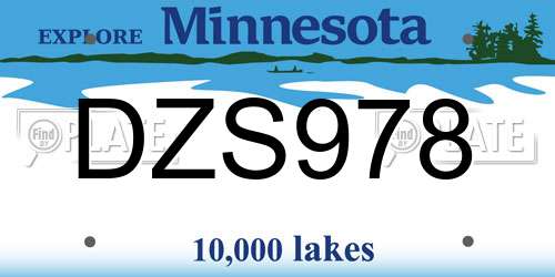DZS978 Minnesota License Plate