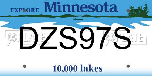 DZS97S Minnesota License Plate