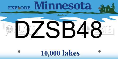 DZSB48 Minnesota License Plate