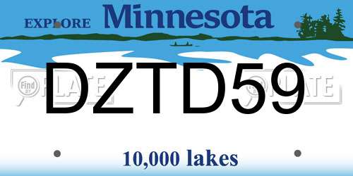 DZTD59 Minnesota License Plate