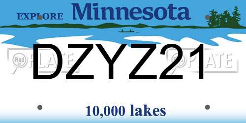 DZYZ21 Minnesota License Plate