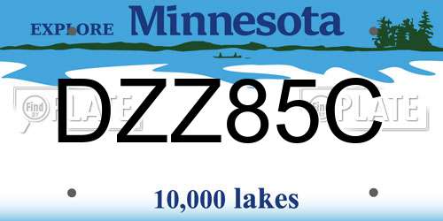 DZZ85C Minnesota License Plate
