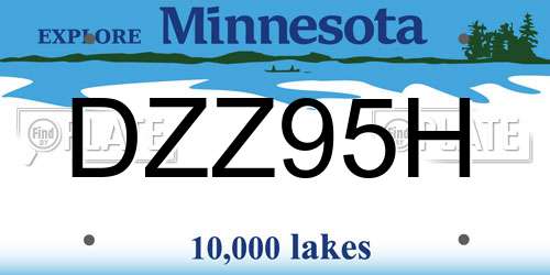 DZZ95H Minnesota License Plate
