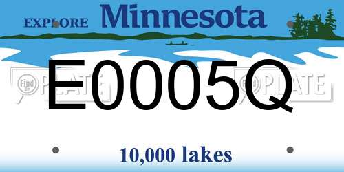 E0005Q Minnesota License Plate
