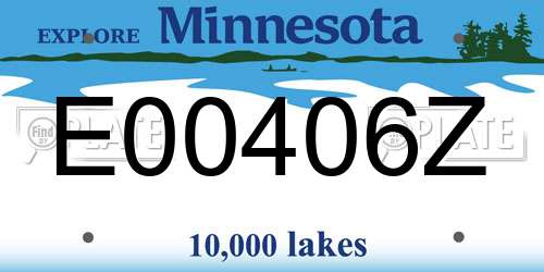 E00406Z Minnesota License Plate