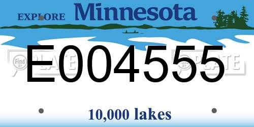 E004555 Minnesota License Plate