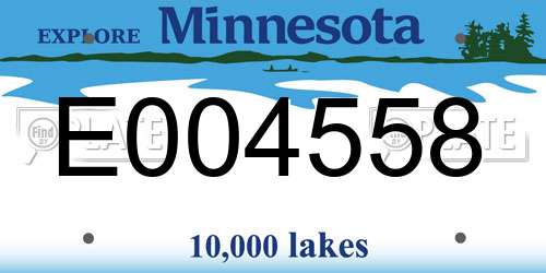 E004558 Minnesota License Plate