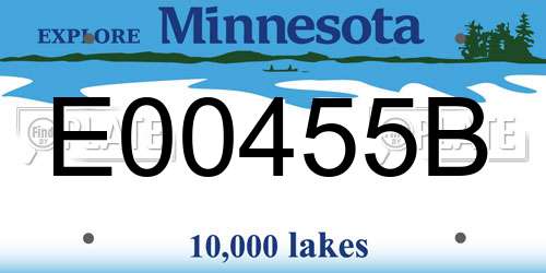 E00455B Minnesota License Plate