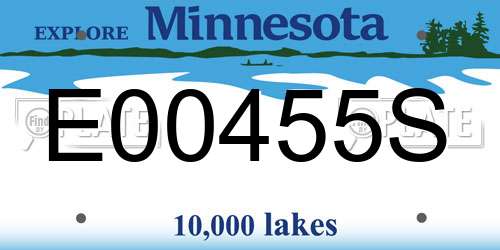 E00455S Minnesota License Plate