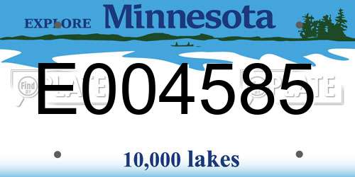 E004585 Minnesota License Plate