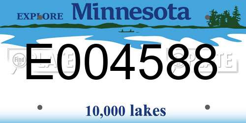 E004588 Minnesota License Plate