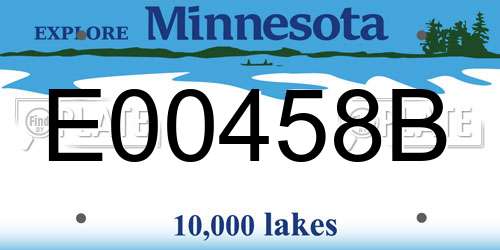 E00458B Minnesota License Plate