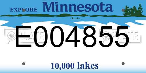 E004855 Minnesota License Plate