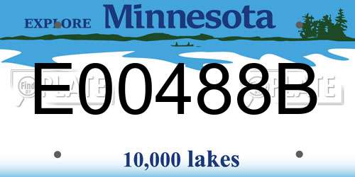 E00488B Minnesota License Plate