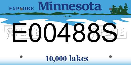 E00488S Minnesota License Plate