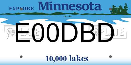E00DBD Minnesota License Plate