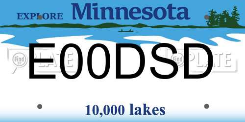 E00DSD Minnesota License Plate