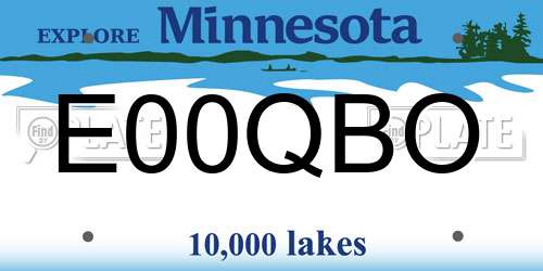 E00QBO Minnesota License Plate