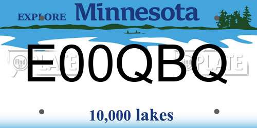 E00QBQ Minnesota License Plate