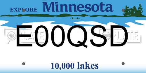 E00QSD Minnesota License Plate