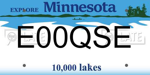 E00QSE Minnesota License Plate