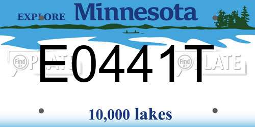 E0441T Minnesota License Plate