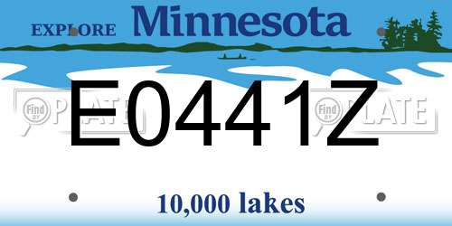 E0441Z Minnesota License Plate