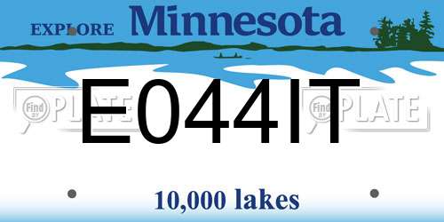 E044IT Minnesota License Plate