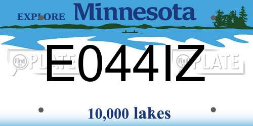 E044IZ Minnesota License Plate