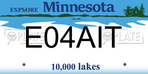 E04AIT Minnesota License Plate