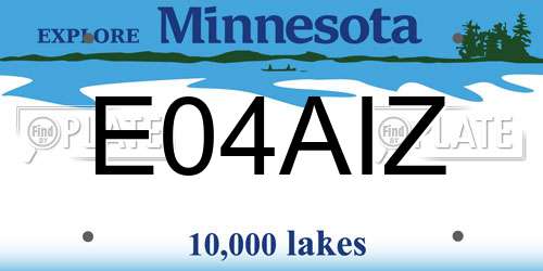 E04AIZ Minnesota License Plate
