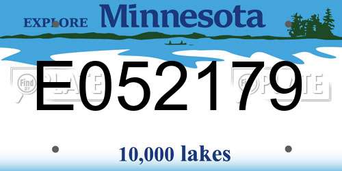 E052179 Minnesota License Plate