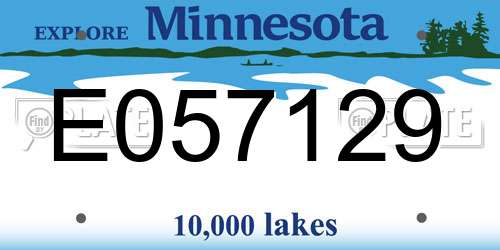 E057129 Minnesota License Plate