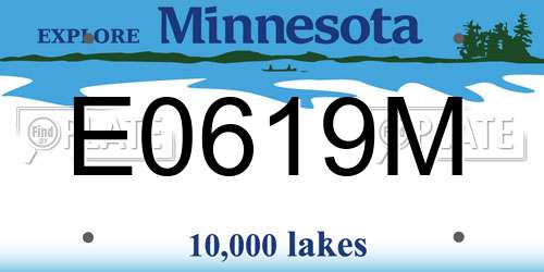 E0619M Minnesota License Plate