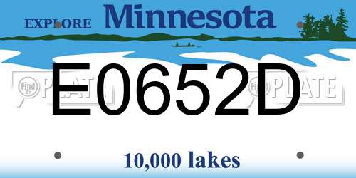 E0652D Minnesota License Plate