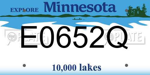 E0652Q Minnesota License Plate