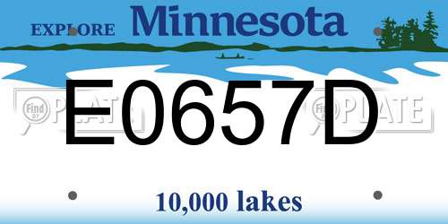 E0657D Minnesota License Plate